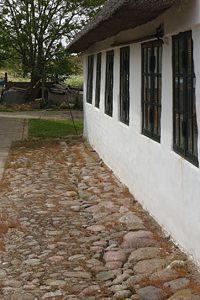 Eksempel på hus med pigstensbelægning